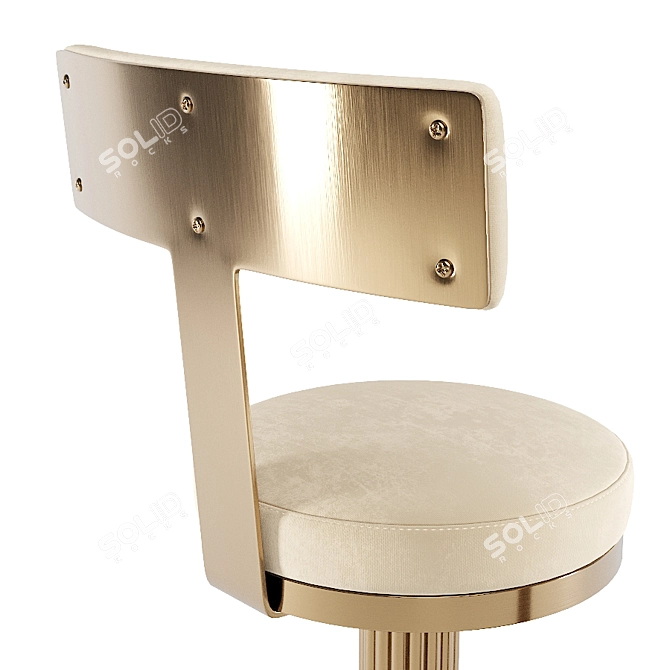 Title: Luxury Swivel Gold Bar Chair 3D model image 5