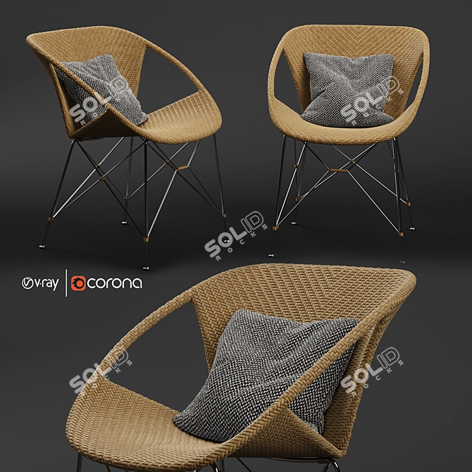 Contemporary Elegance: Suki Armchair by Janice Feldman 3D model image 1