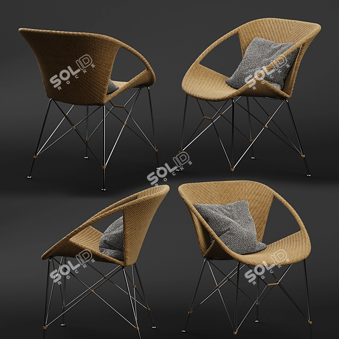 Contemporary Elegance: Suki Armchair by Janice Feldman 3D model image 2