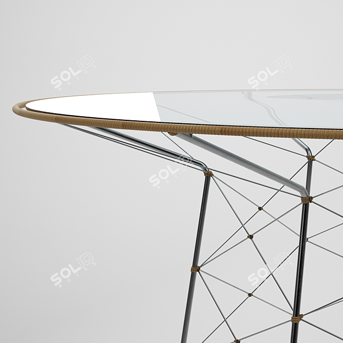 Modern Whisk Glass Top Dining Table 3D model image 8