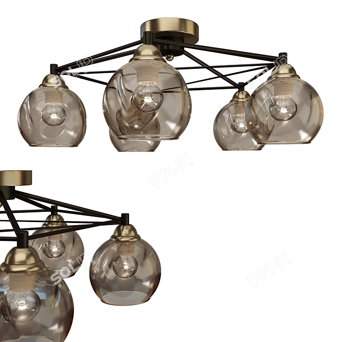 Italian Loft Style Ceiling Chandelier 3D model image 2