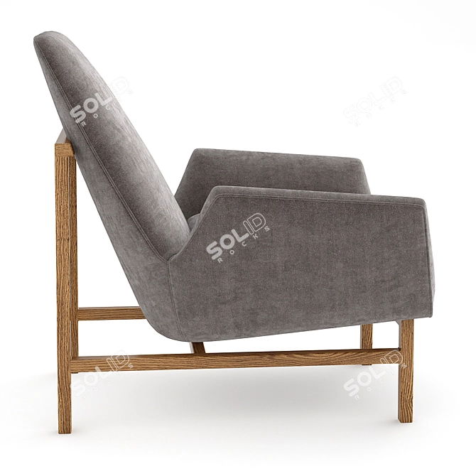 Elegant Timber Armchair: Okha NICCI 3D model image 1