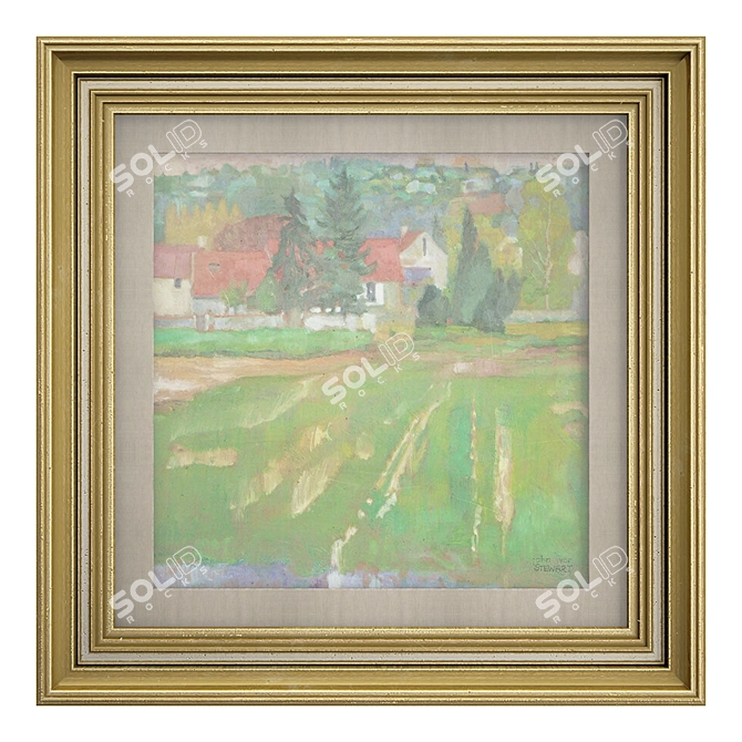 Elegant Framed Artwork 3D model image 1