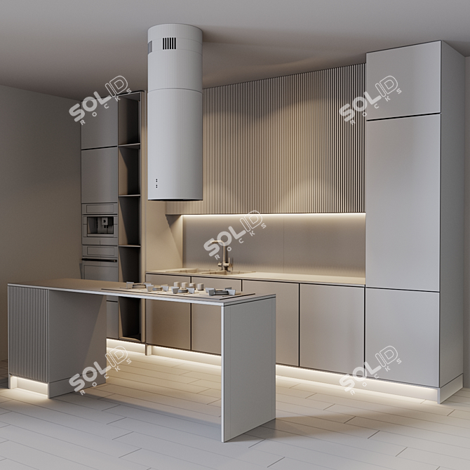 Title: Modern Kitchen Set 3D model image 3