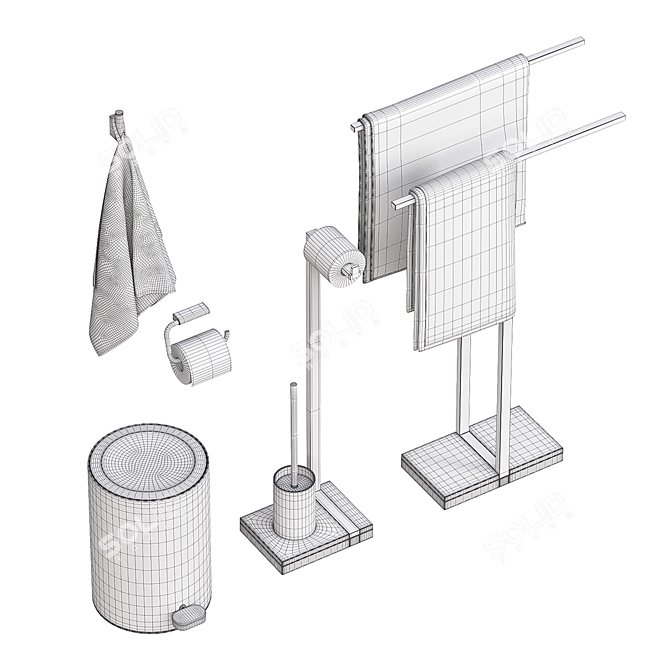 Modern Blomus Bathroom Decor Set 3D model image 3