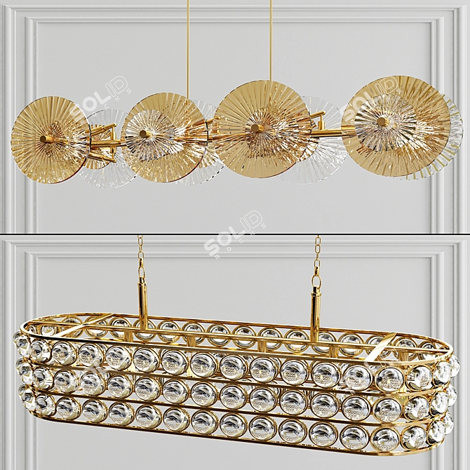 Elegant Collection of Hanging Chandeliers 3D model image 1