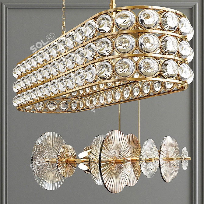 Elegant Collection of Hanging Chandeliers 3D model image 3