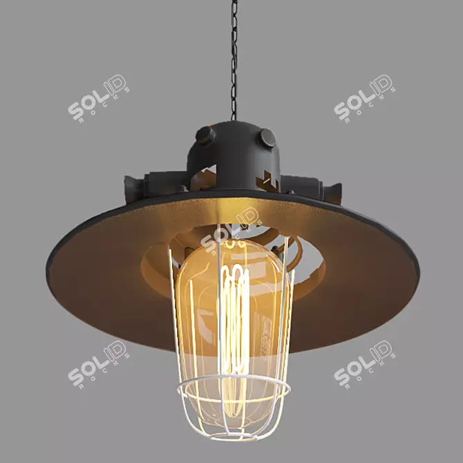 3-Light Ceiling Fixture 3D model image 1