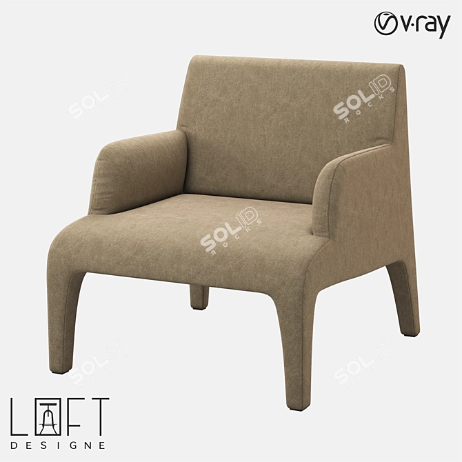 Cozy LoftDesign Armchair 32807 3D model image 1