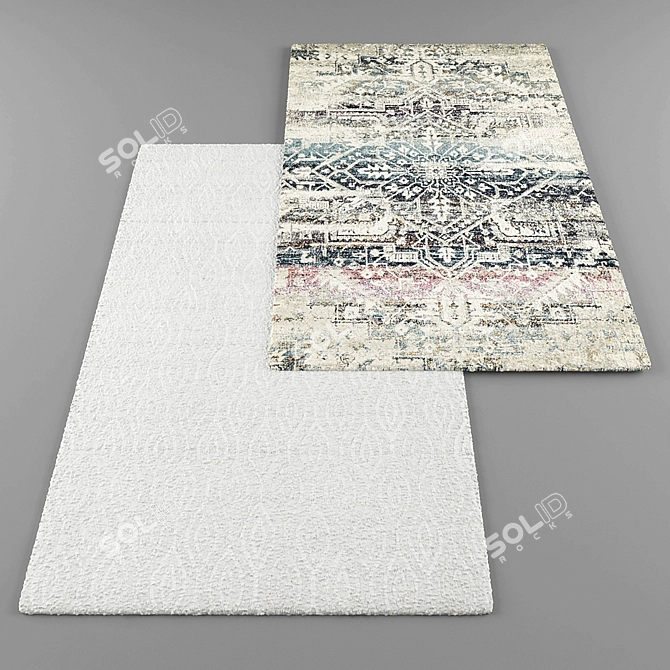 Modern Style Rugs Set 3D model image 2