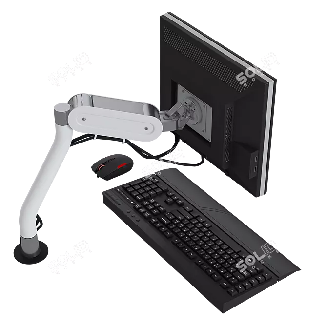 Desktop Monitor Mount Set 3D model image 1