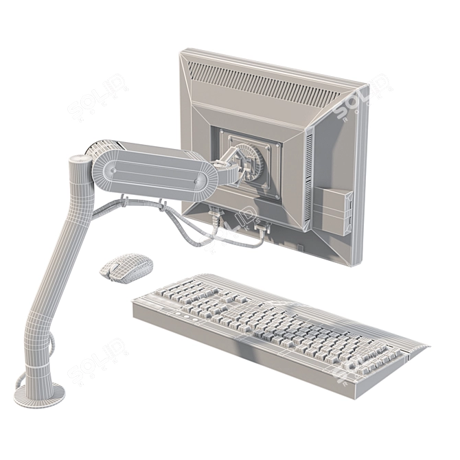 Desktop Monitor Mount Set 3D model image 3