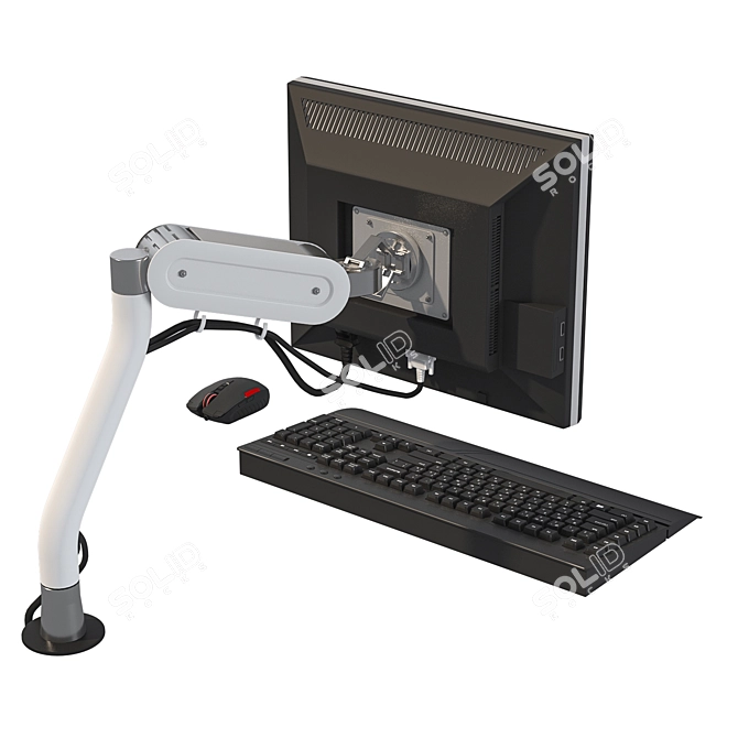 Desktop Monitor Mount Set 3D model image 4