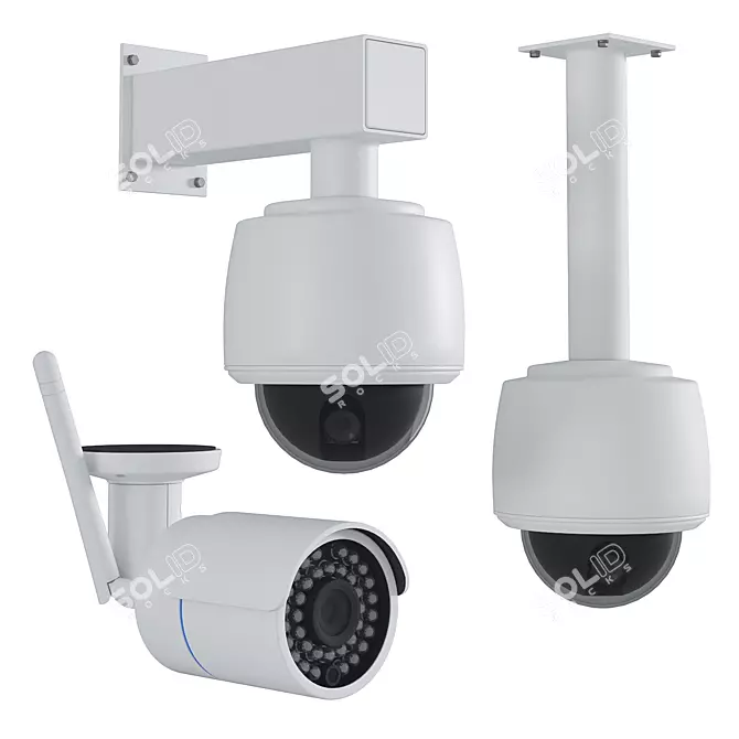 SecureEye Surveillance Camera Set 3D model image 1