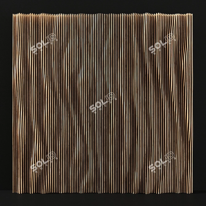 Parametric Wave Wood Panel 3D model image 3