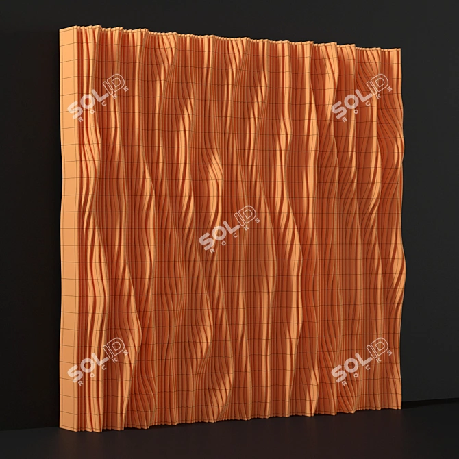 Parametric Wave Wood Panel 3D model image 5