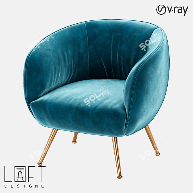 Contemporary Armchair: LoftDesign 2860 3D model image 1