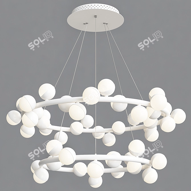 2-Tier Pendant Lights: Height 1200mm, Diameter 800mm 3D model image 2