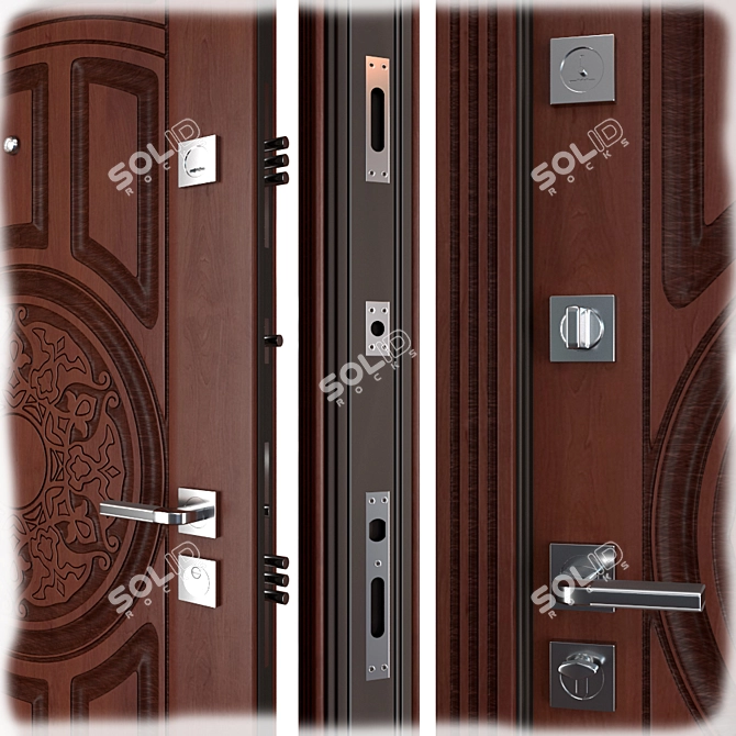 Sturdy Entrance Metal Door Baku 3D model image 2