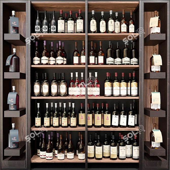 Sleek Wine Shop 3: Cabinet, Cooler & More 3D model image 1