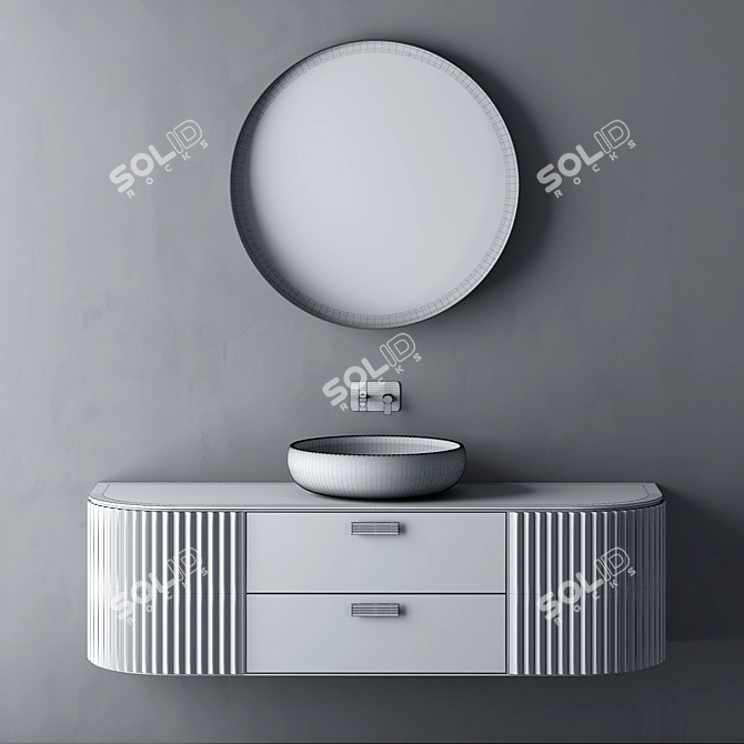 Modern Bathroom Vanity Set 3D model image 3