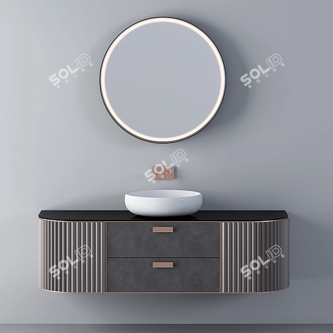 Modern Bathroom Vanity Set 3D model image 7