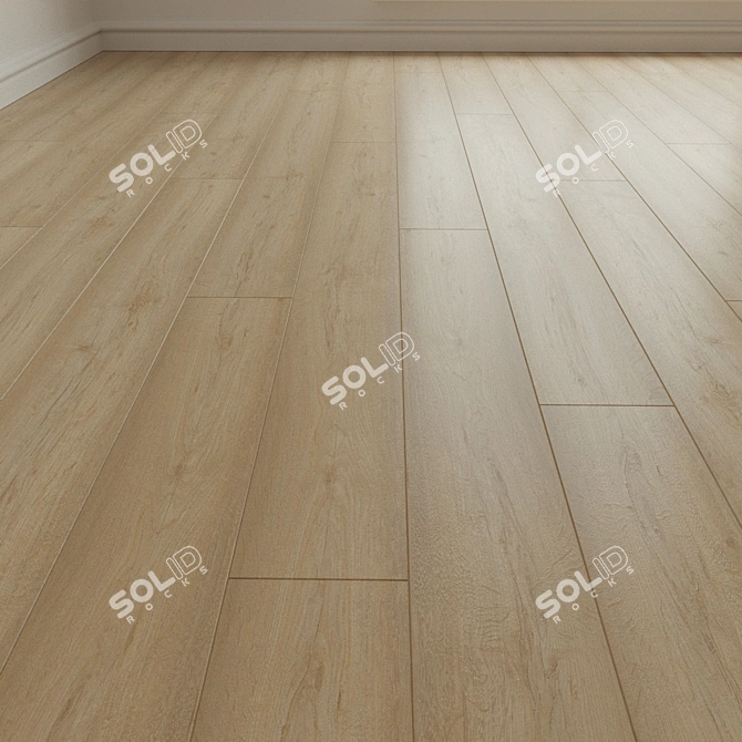 Natural Wood Parquet Flooring 3D model image 2