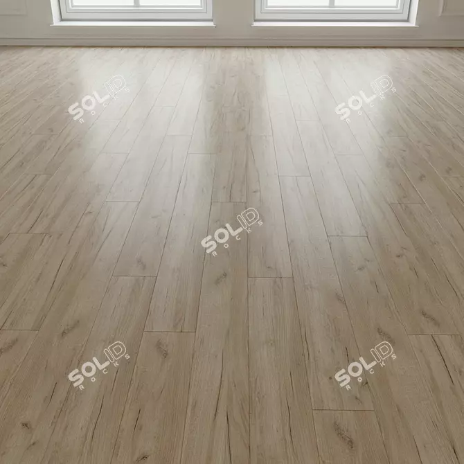 Natural Wood Parquet Flooring 3D model image 1