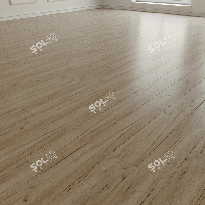 Natural Wood Parquet Flooring 3D model image 3