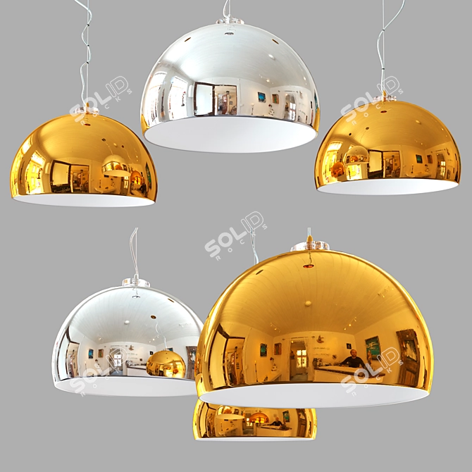 Sleek and Stylish Pendant Light 3D model image 3