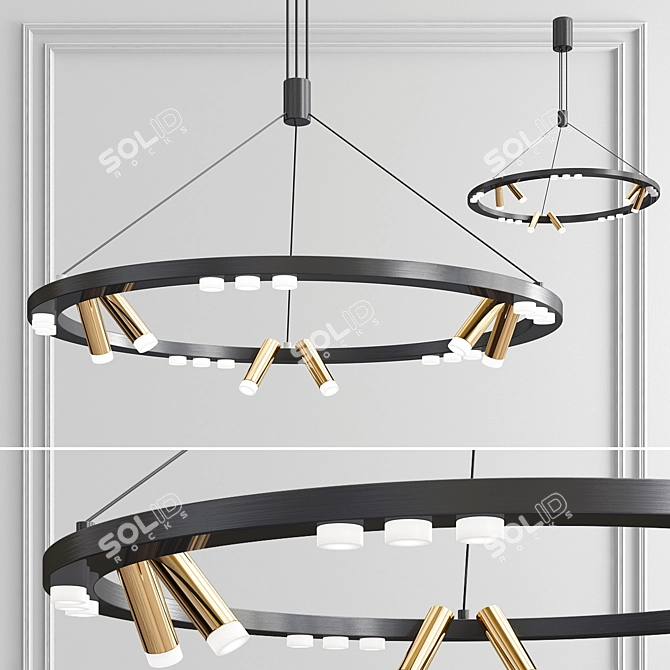 Elegant Odeon Beveren Chandelier 3D model image 1