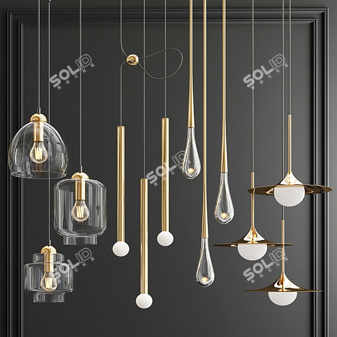 Elegant HangLights_52: Modern Illumination 3D model image 1