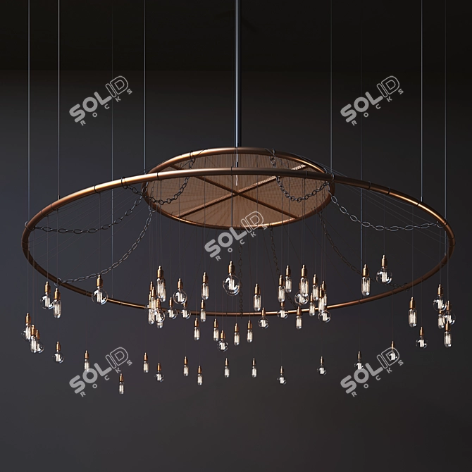 Elegant Crystal Chandelier 3D model image 4