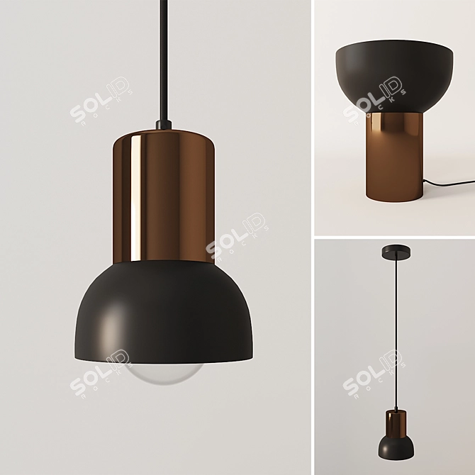 Modern Amina Pendant Lamp 3D model image 1
