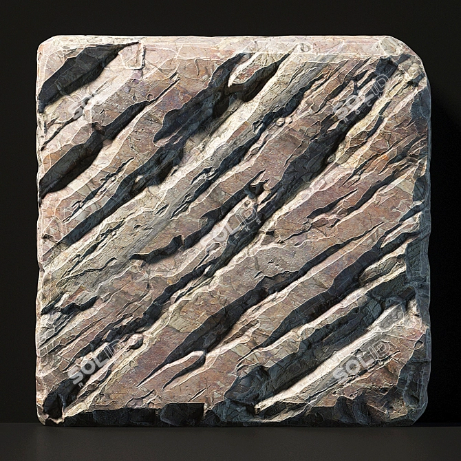 Giant Granite Slab: Stunning Rock for Interior Design 3D model image 4