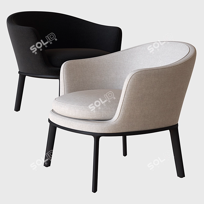 Elegant Caratos Armchair: BB Italia 3D model image 1