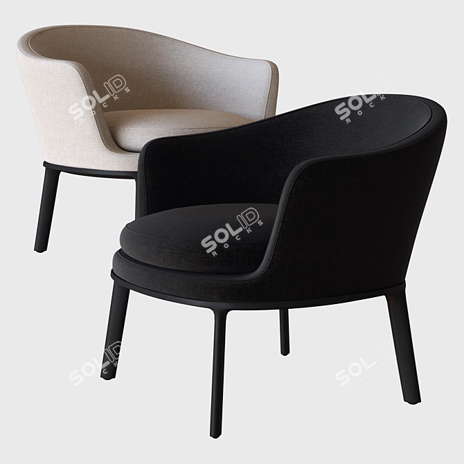 Elegant Caratos Armchair: BB Italia 3D model image 2