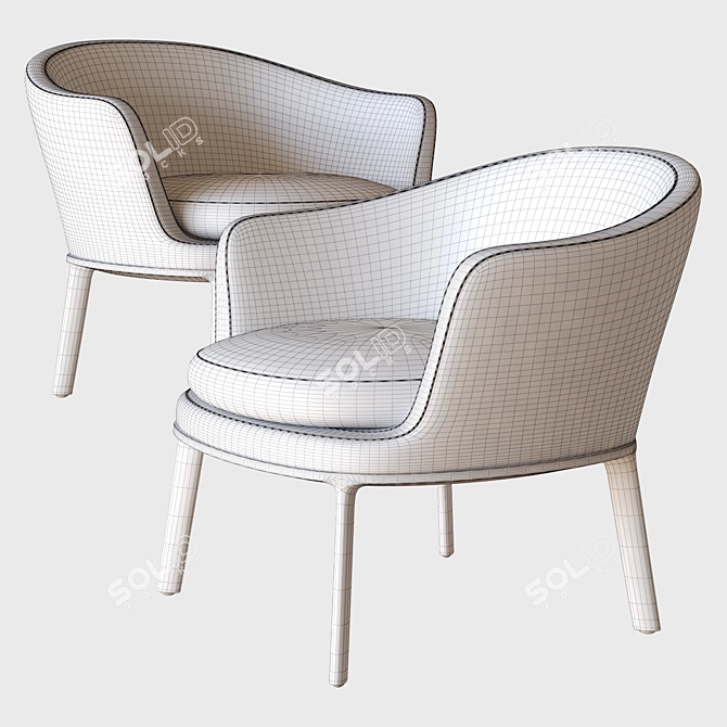 Elegant Caratos Armchair: BB Italia 3D model image 3