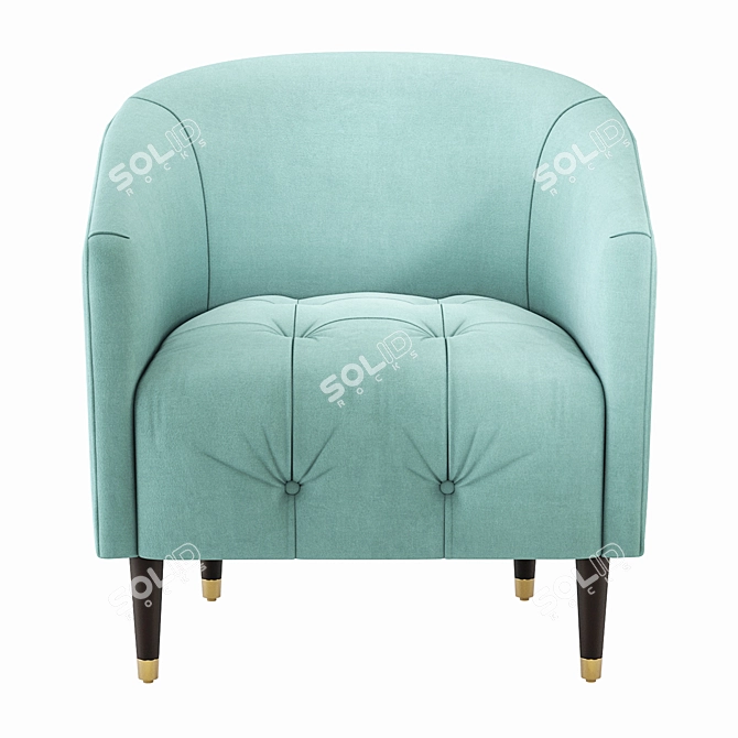 Ayesha Velvet Accent Chair 3D model image 3