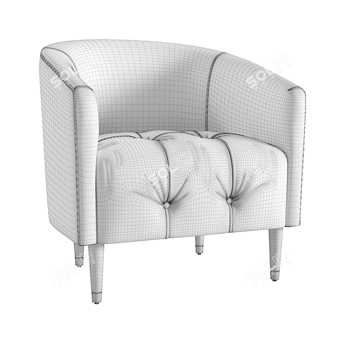 Ayesha Velvet Accent Chair 3D model image 5