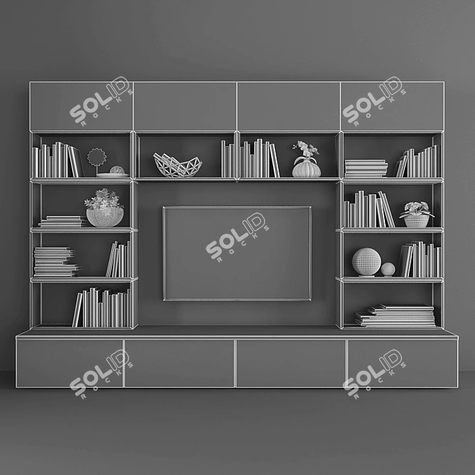 Modern TV Stand Set in Polys - 150546 3D model image 3