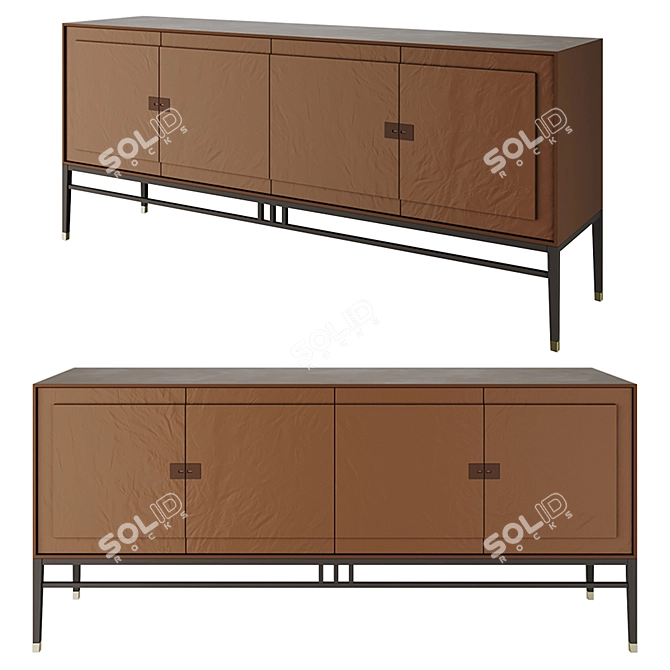 Sleek Oriental Alivar Drawer 3D model image 1