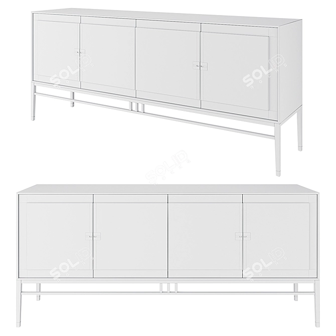 Sleek Oriental Alivar Drawer 3D model image 2