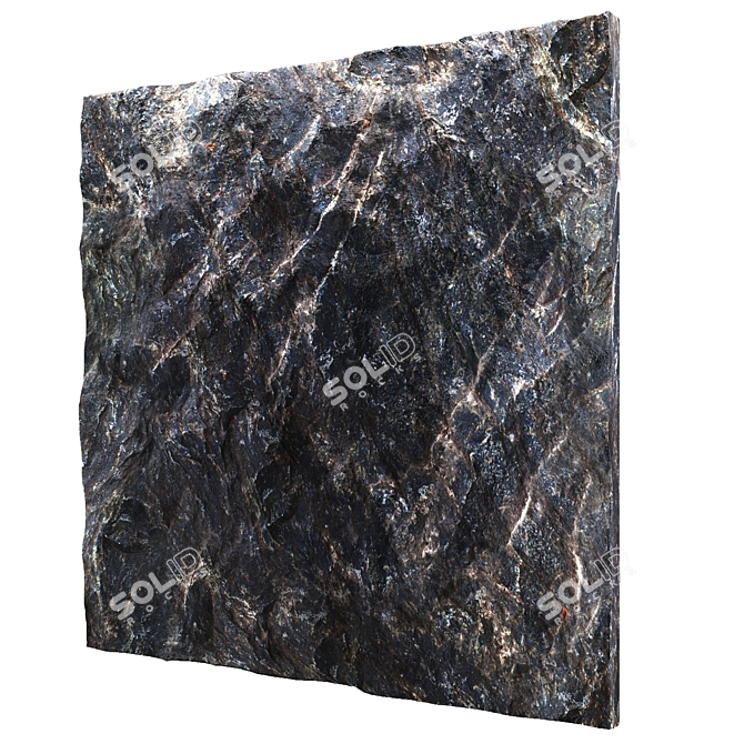 High-Res Stone Wall Panel 3D model image 5