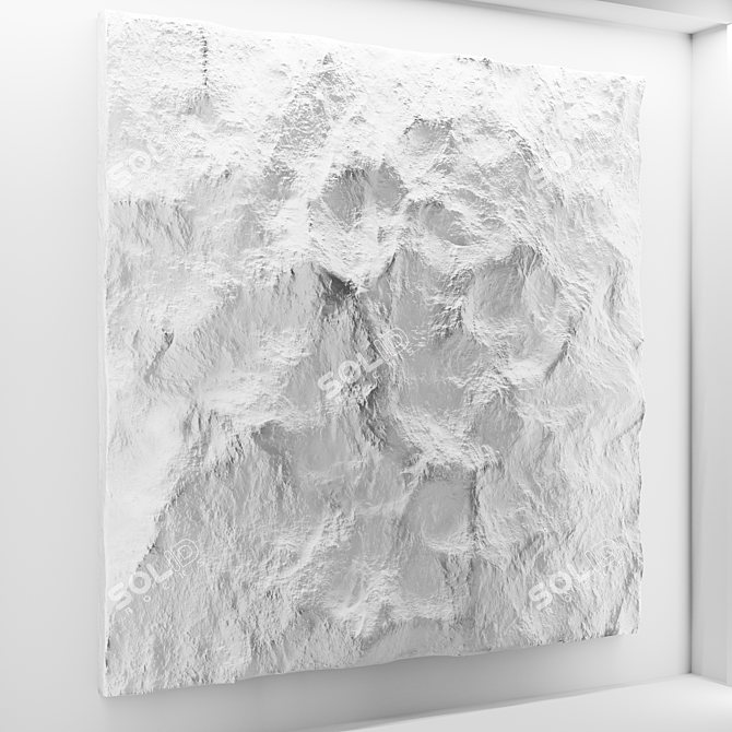 High-Res Stone Wall Panel 3D model image 1
