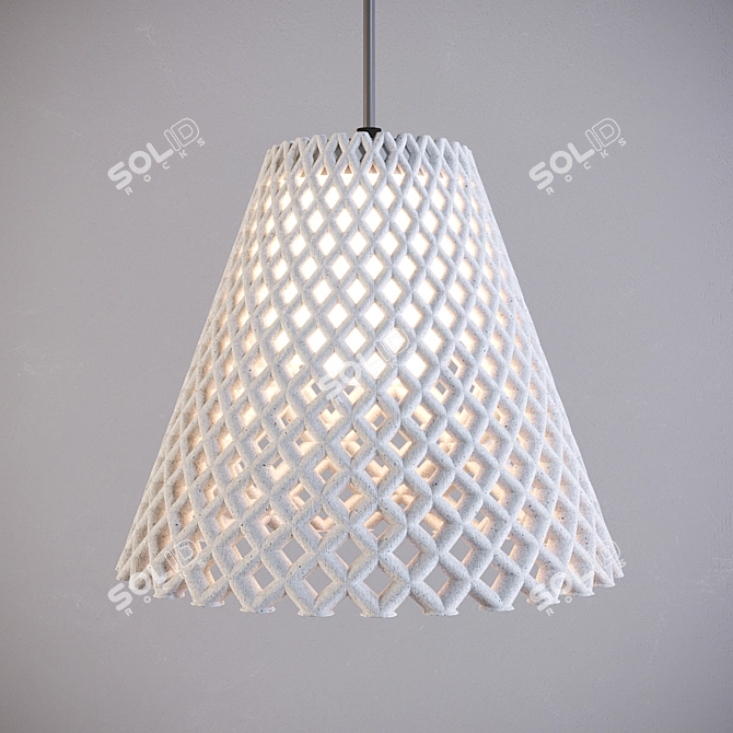 Elegant Concrete Helia Pendant 3D model image 2