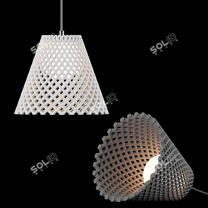 Elegant Concrete Helia Pendant 3D model image 6