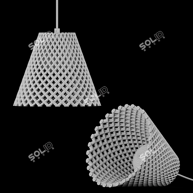 Elegant Concrete Helia Pendant 3D model image 7