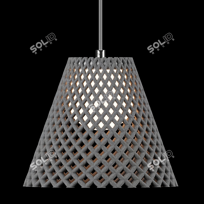 Elegant Concrete Helia Pendant 3D model image 9