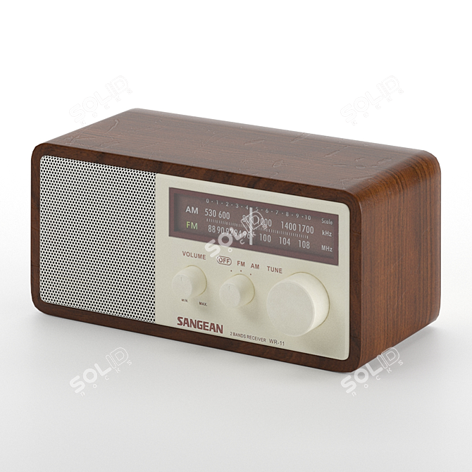 Classic Style Sangean Radio 3D model image 1